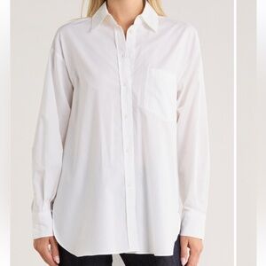 Rag & Bone Oversized White Max Boyfriend Button-Down Shirt 100% Cotton